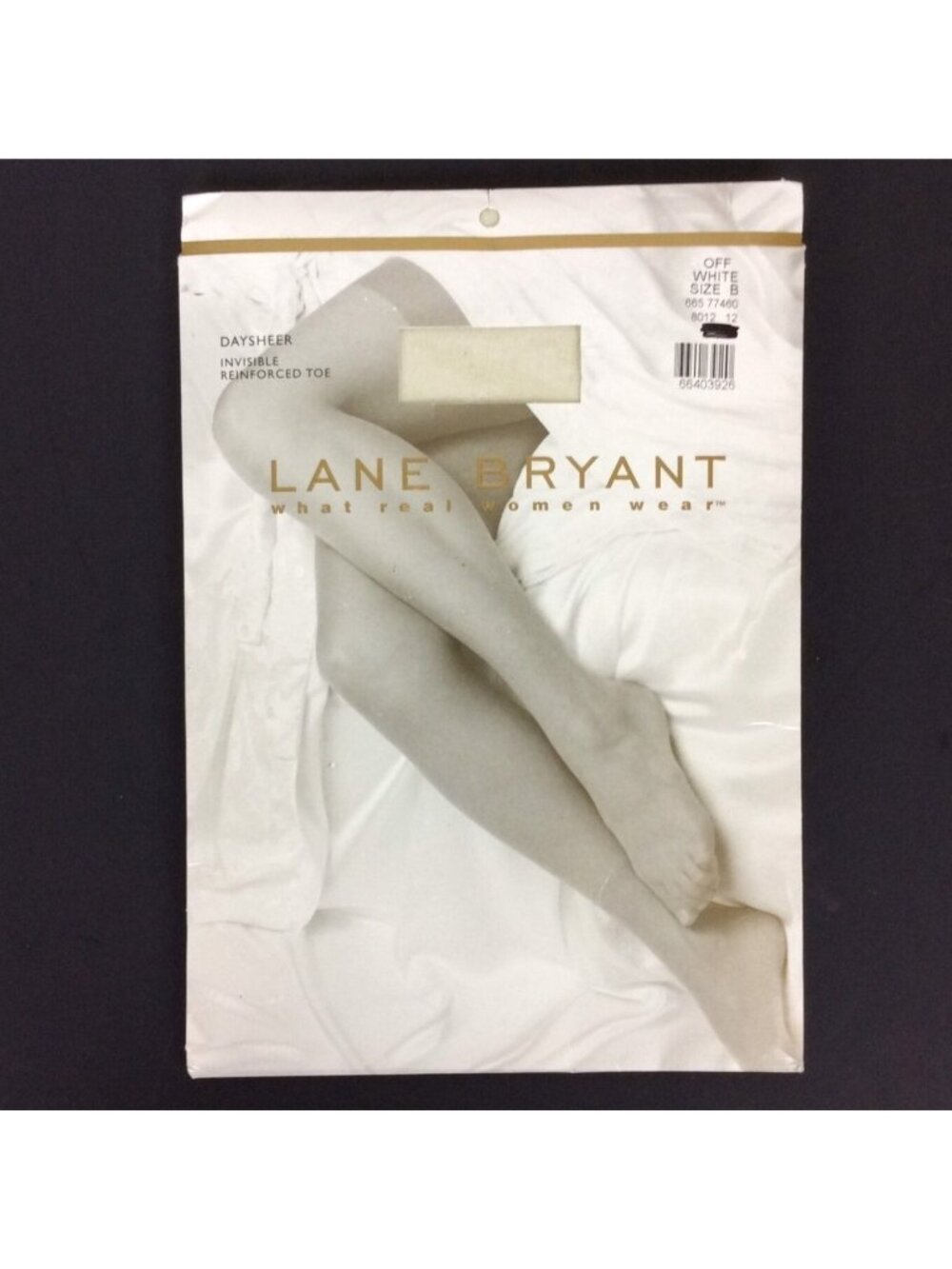 Lane Bryant Day Sheer Pantyhose Plus Size B 1-2X Off White Nylon Invisible Toe